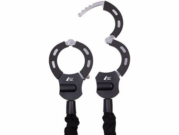 Antivol à menottes pour trottinette électrique vue des menottes ouvertes et fermées