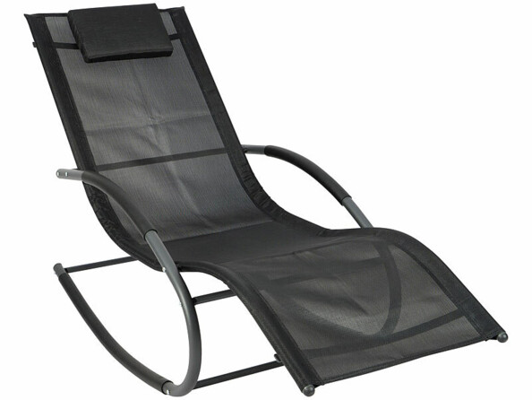 Chaise longue à bascule vu de 3/4 face