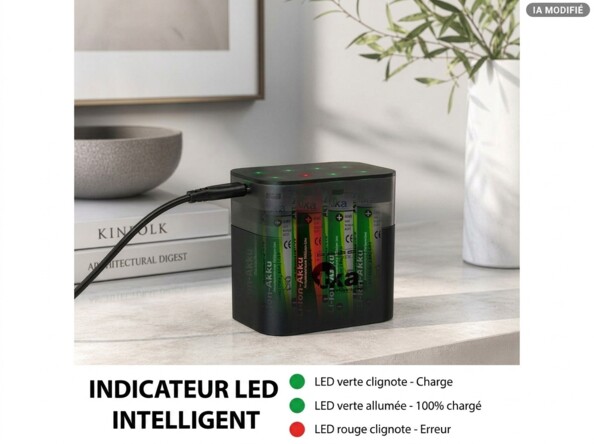 Chargeur universel pour accus AA / AAA - lithium-ion / NiMH