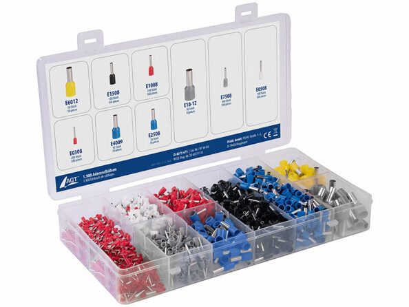 assortiment de 1900 cosses électrique dans une boîte de rangement ouverte