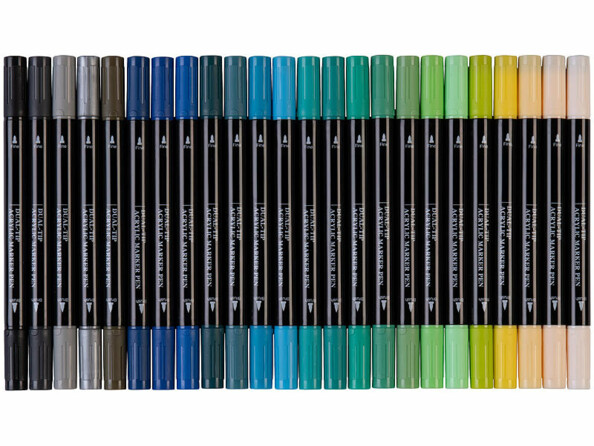 24 feutres acryliques à double pointe 0,5 mm / 5 mm