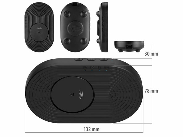 Mouse jiggler vu sous tous les angles avec dimensions 132 x 78 x 30 mm