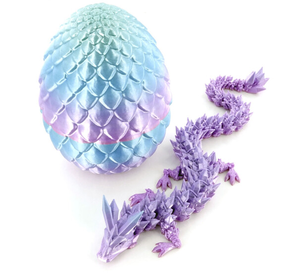 dragon imprimé en 3D articulé 28 cm vu de face