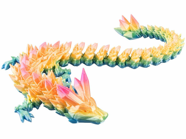 Dragon imprimé en 3D 28cm dans son œuf - coloris Multicolore