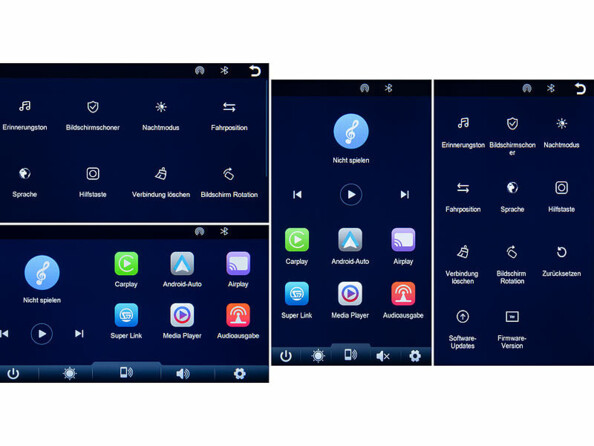 captures d'écran de l'écran android auto et carplay