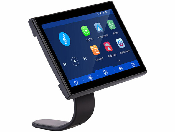 Écran tactile IPS HD 7" CAS-5065 compatible Apple CarPlay et Android Auto sur support magnétique