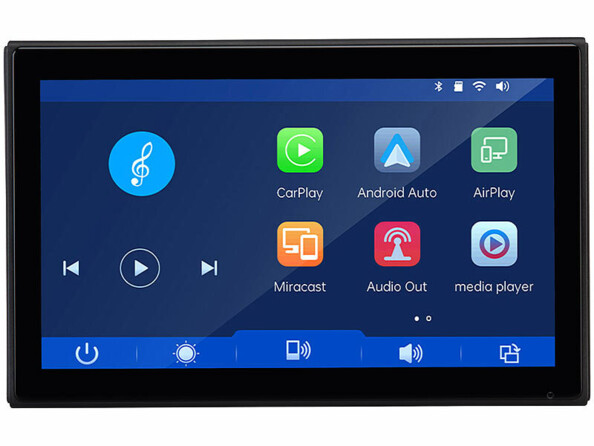 Écran tactile IPS HD 7" CAS-5065 compatible Apple CarPlay et Android Auto vu de face
