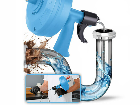 Furet de plomberie 8 m / Ø 6,3 mm avec manivelle et mandrin pour perceuse