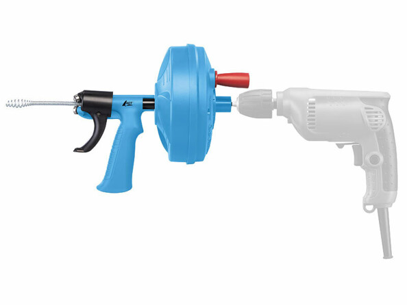 Furet de plomberie 8 m / Ø 6,3 mm avec manivelle et mandrin pour perceuse