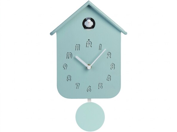 Horloge à coucou en bois - coloris bleu