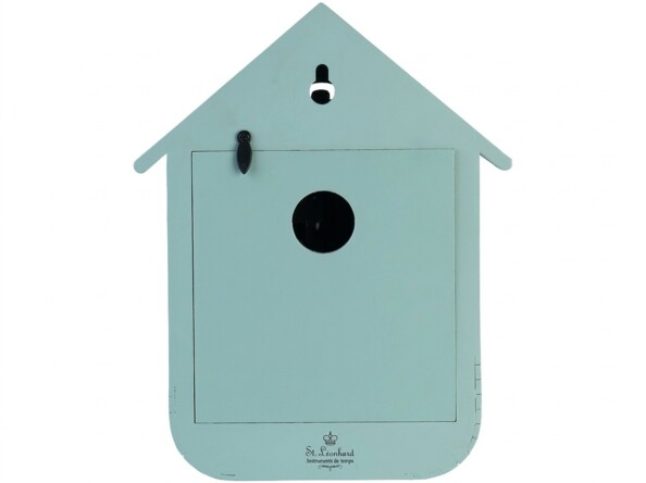 Silhouette de l'horloge à coucou bleue en forme de maisonnette