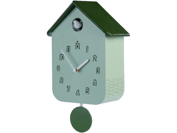 Horloge à coucou en bois - coloris vert