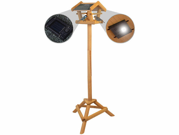Mangeoire sur pied avec éclairage LED solaire