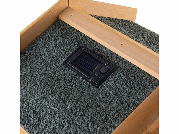 Mangeoire sur pied avec éclairage LED solaire