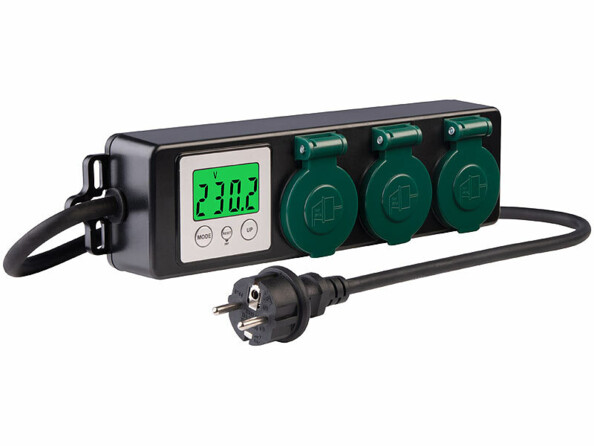 Multiprise d'extérieur 3 prises avec wattmètre
