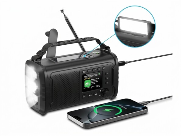Radio de secours SOL-1555 avec dynamo, batterie externe 20000 mAh et lampe LED