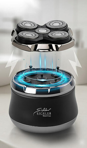 Rasoir électrique rechargeable pour crâne avec schéma de la tête magnétique