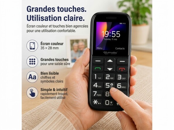 Téléphone mobile senior 4G XL-985 avec bouton SOS