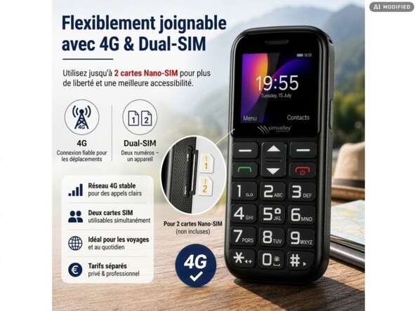 Téléphone mobile senior 4G XL-985 avec bouton SOS
