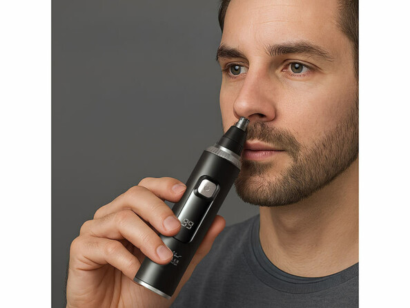 Utilisation de la tondeuse nez Sichler Beauty sur un homme – coupe précise et indolore