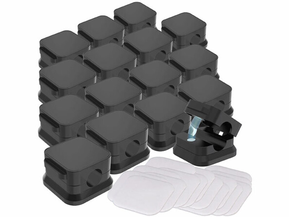 Pack de 16 clips organiseurs magnétiques pour câbles de la marque General Office