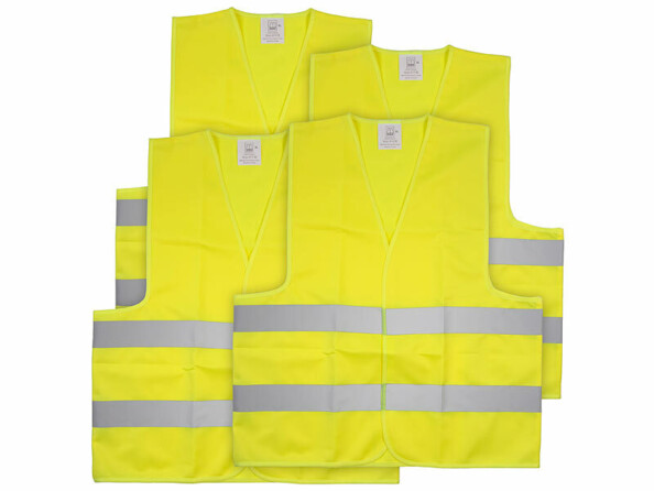 4 gilets jaunes de signalisation EN ISO 20471