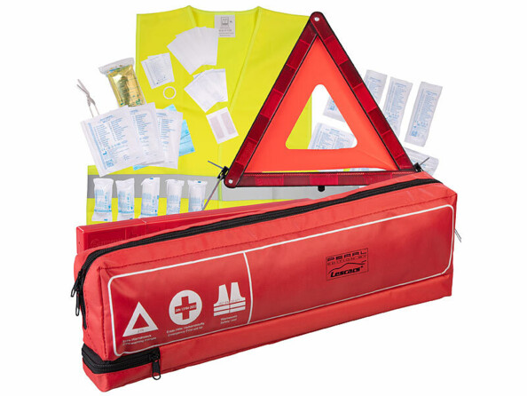 Kit de sécurité pour voiture avec trousse de secours, triangle et gilet