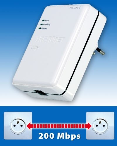 Adaptateur Cpl RJ45 200 Mbps Trendnet ''Tpl-302E''