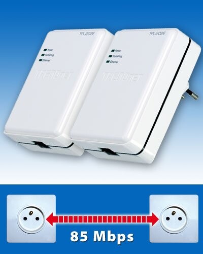 Kit 2 Adaptateurs Cpl RJ45 85 Mbps Trendnet