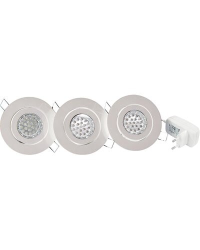 3 Spots Blancs Encastrables - 19 Led Blanches