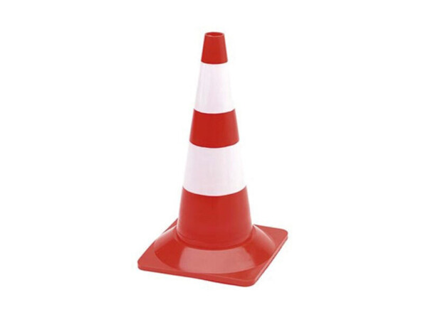 5 cônes de signalisation rouge et blanc - 50 cm