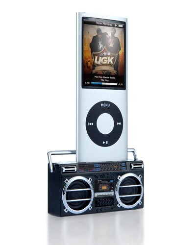 Mini Boombox Noir Pour Ipod / Iphone