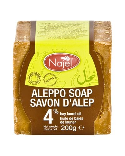 Savon d'Alep À 4% d'Huile de Baies de Laurier - 200 G