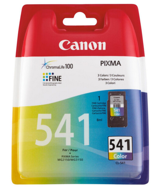Emballage de la cartouche Canon CL-541 couleurs CMJ