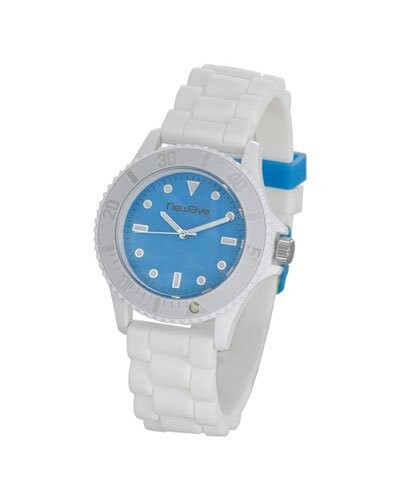 Montre analogique Newave modèle blanc/turquoise