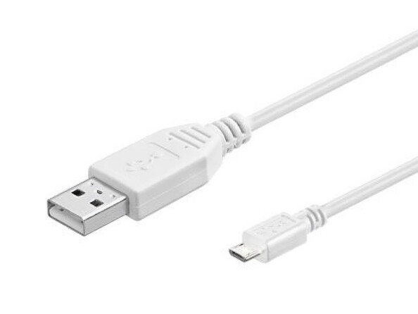 Câble USB-A vers Micro-USB - 1,80 m - Blanc Goobay