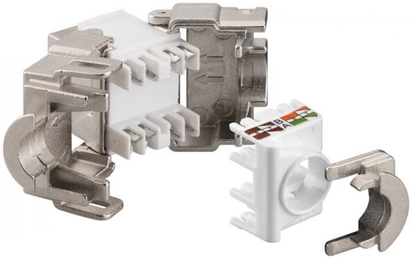Embase RJ45 de catégorie 6a, blindée FTP et option Snap-In.