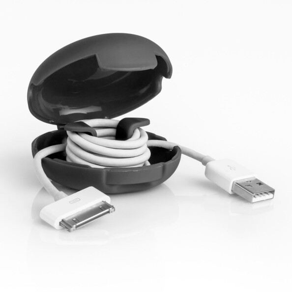 Enrouleur de câble audio - Blanc - Fermé