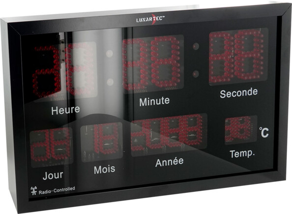 Horloge à poser ou à suspendre. Alimentation : 230 V (adaptateur secteur inclus.