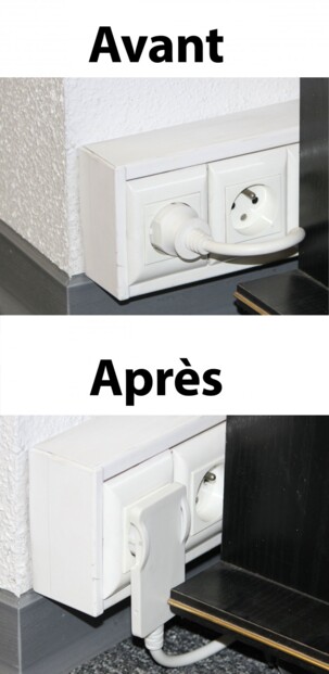 Fini les distances disgracieuses entre le mur et vos meubles avec cette rallonge plate