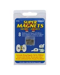 Set de 8 aimants Néodyme adhésifs - 12,7 x 1,5 mm
