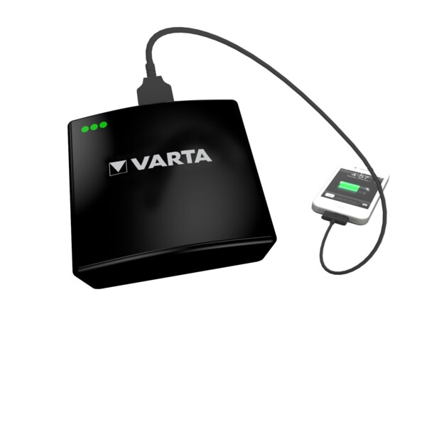 chargeur usb à piles varta avec chargeur dock iphone