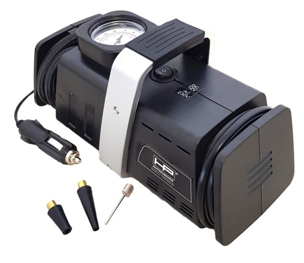 Compresseur à air 12V / 230V HP Autozubehör. Alimentation secteur ou allume-cigare