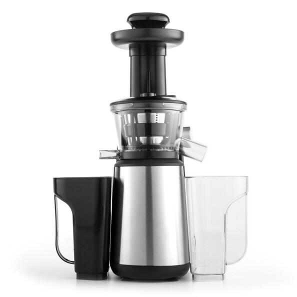 extracteur de jus centrifugeuse à 2 bacs avec corps en inox domoclip dop102