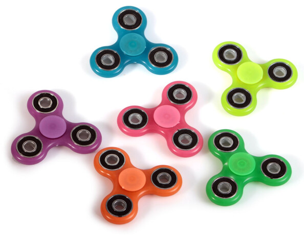 hand spinner 3 branches phosphorescent fluorescent violet bleu orange rose vert jaune