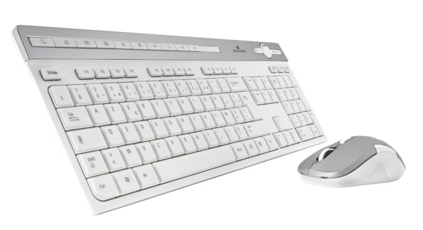Pack clavier sans fil design ultra plat avec souris sans fil blanche bluestork easy iii 3