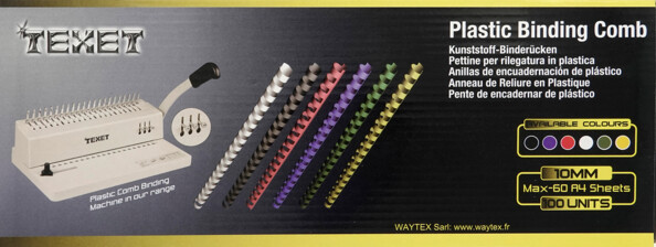 100 peignes de reliure format A4 - 10 mm - Blanc