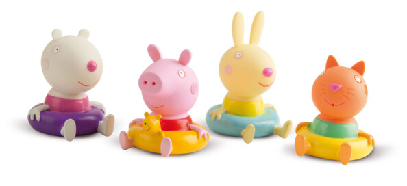 Pack de 4 figurines flottantes peppa pig pour bain enfants
