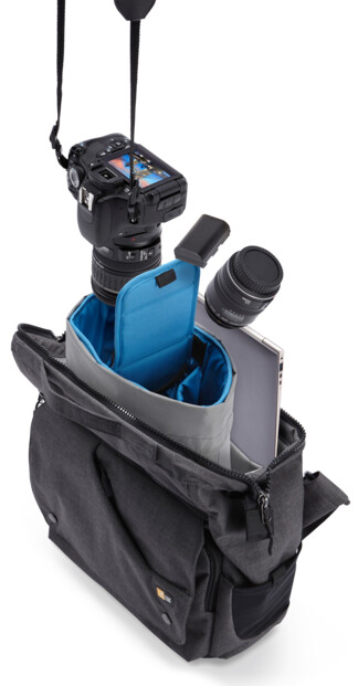 sac de transport pour appareil photo avec rangements pour accessoires caselogic flxm 102 beige