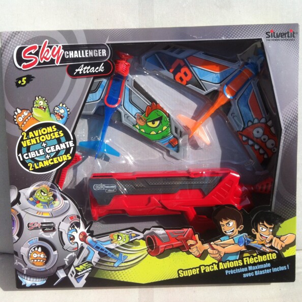 jouet sky challenger avec aions planeurs et pistolet lanceur